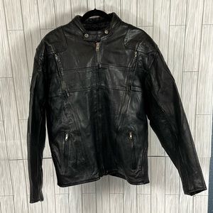 I K Leather MotorCycle Jacket